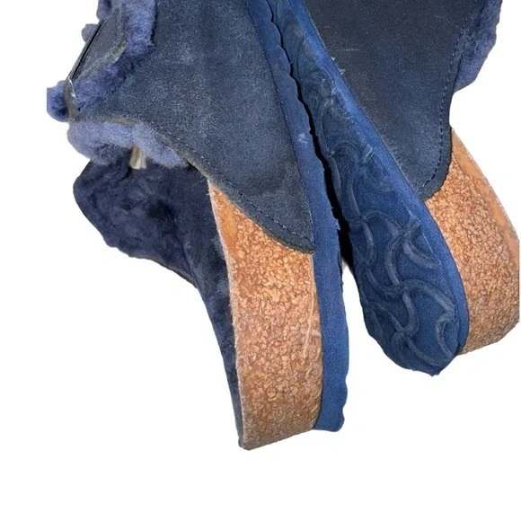BIRKENSTOCK Arizona blue fur suede sandals women’s shoes size 41 10 10.5 - Picture 10 of 17